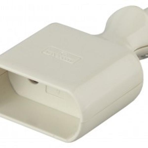 Штепсель (розетка переносная) под плоскую вилку R2 6А (белый, PC-поликарбонат) ЭРА 1865