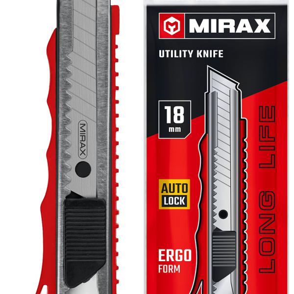 Нож 18 мм,с автостопом, MIRAX 09127
