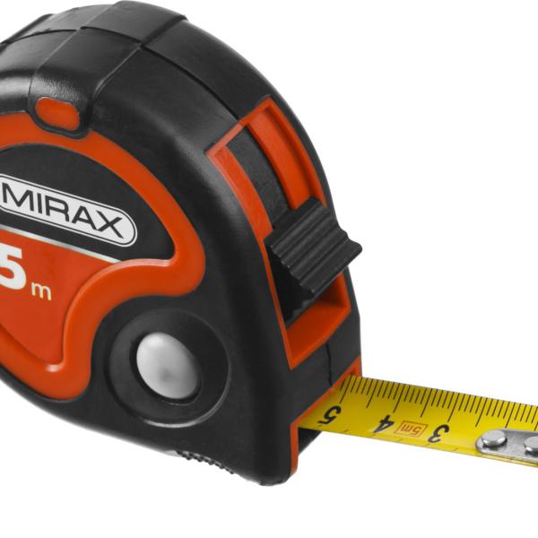 Рулетка 5м / 25мм в обрезиненном пластиковом корпусе RX-3	MIRAX 34013-05-25