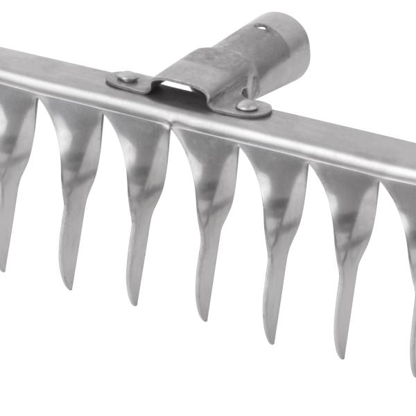 Грабли, витой зуб, нержавеющая сталь, 14 зубьев, без черенка 76982