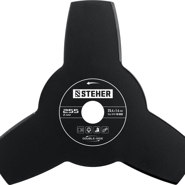 Нож для триммера 255 мм, 3T, STEHER TB-3 75130